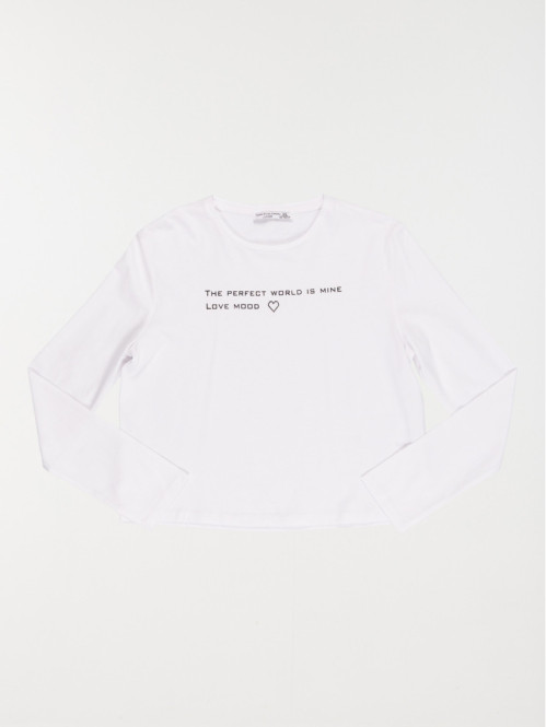 T-shirt message blanc fille (XXS-M)
