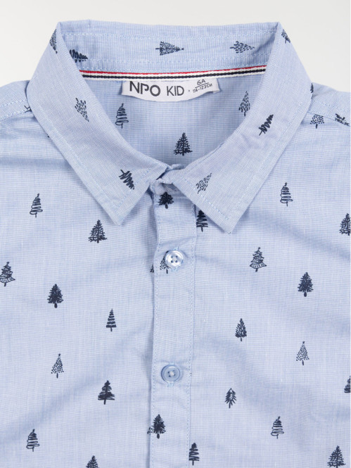 Chemise bleu ciel garçon (3-12A) Chemise bleu ciel garçon (3-12A)