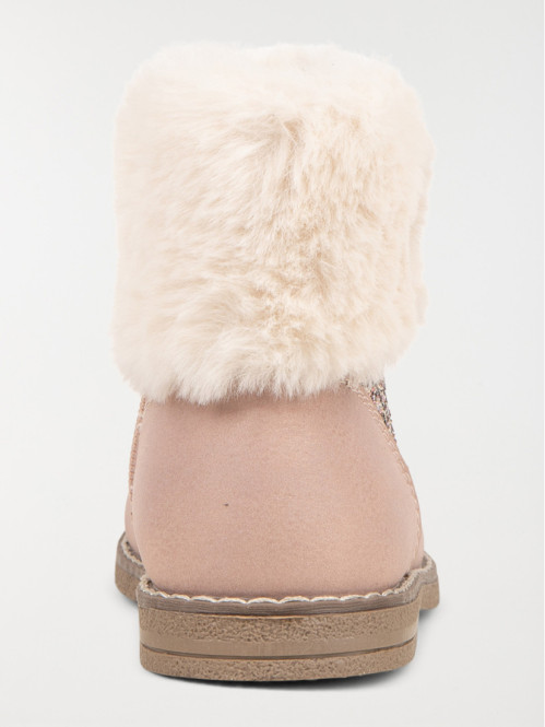 Bottines roses fourrees fille 24 30