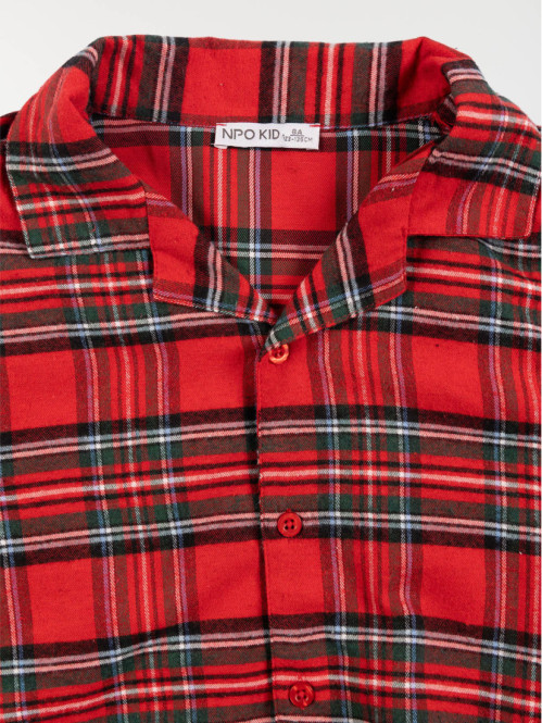 Pyjama à carreaux rouge...