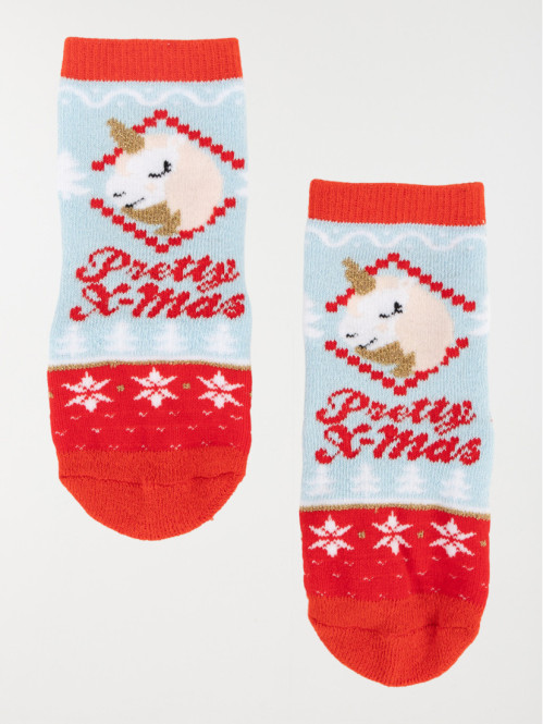Chaussettes licorne de noël enfant