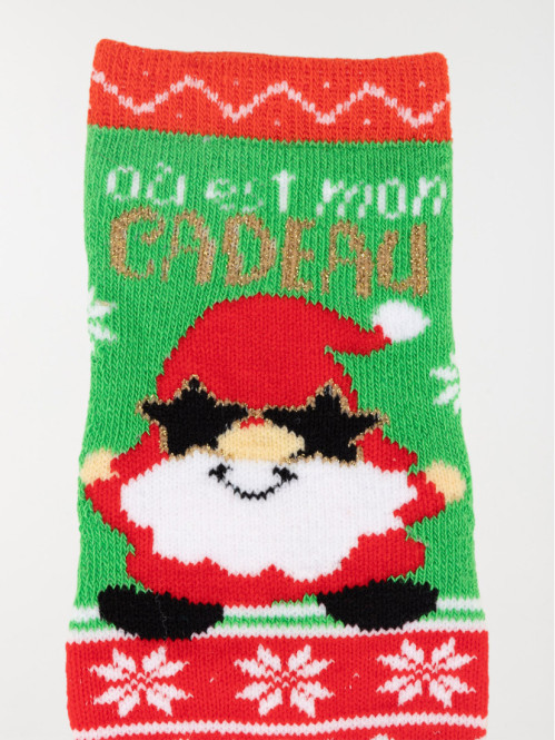 Chaussettes motif père-noël...