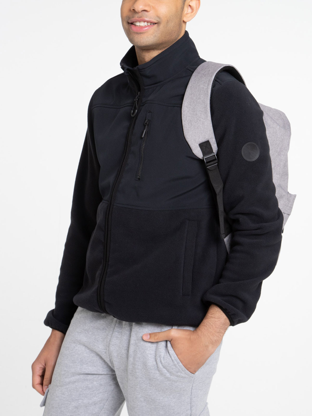 Sweat bi matière noir homme