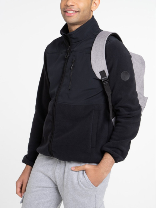 Sweat bi matière noir homme