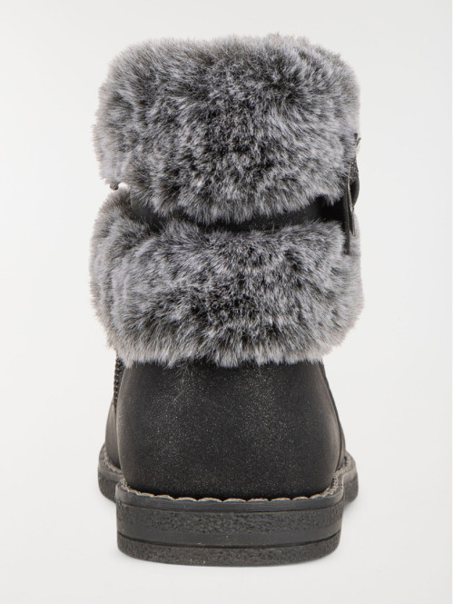 Bottines noeud fille noir...