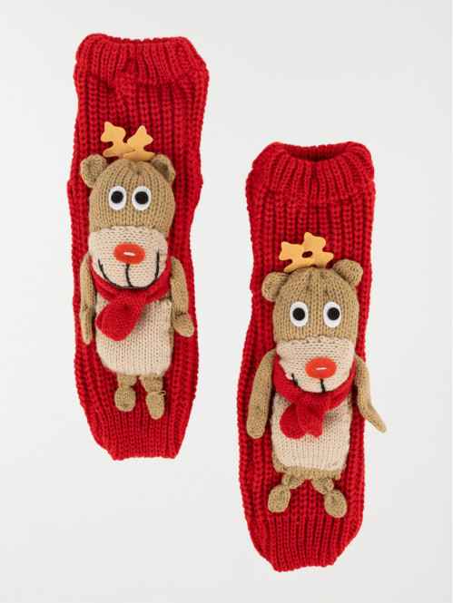 Chaussettes renne de noël enfant