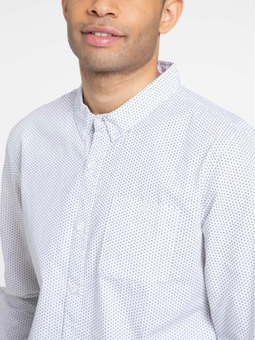 Chemise blanche imprimé all over homme
