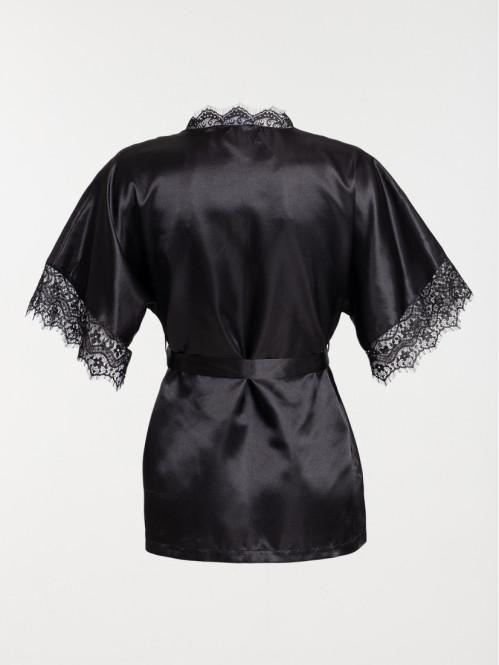 Kimono satin dentelle femme