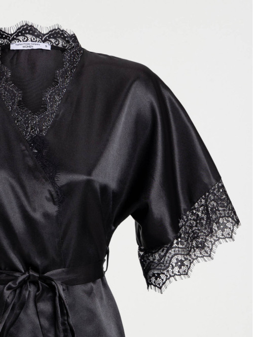 Kimono satin dentelle femme
