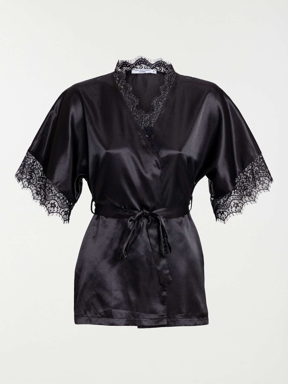 Kimono satin dentelle femme