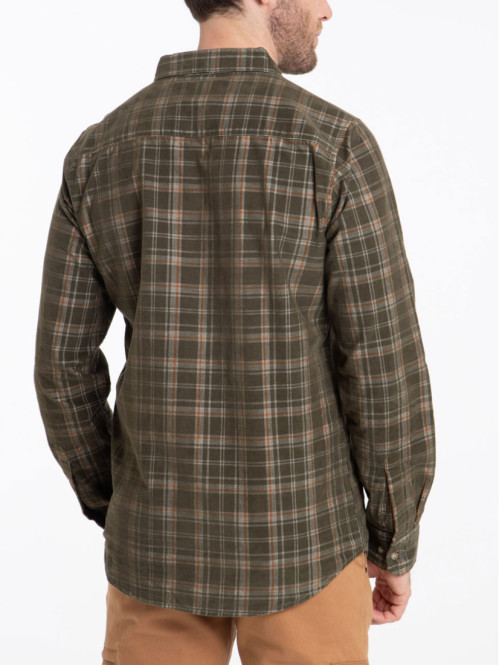 Chemise en velours kaki quite homme Chemise en velours kaki quite homme