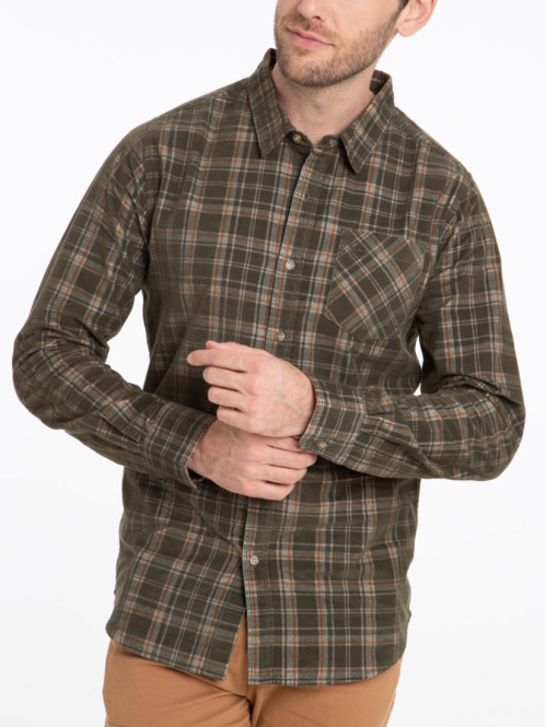 Chemise en velours kaki quite homme Chemise en velours kaki quite homme