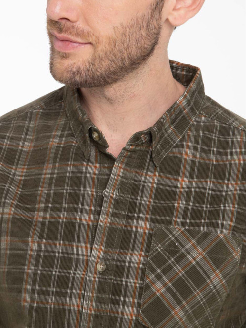 Chemise en velours kaki quite homme Chemise en velours kaki quite homme