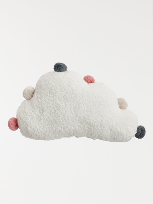 Coussin nuage pompons 45 x 30 cm