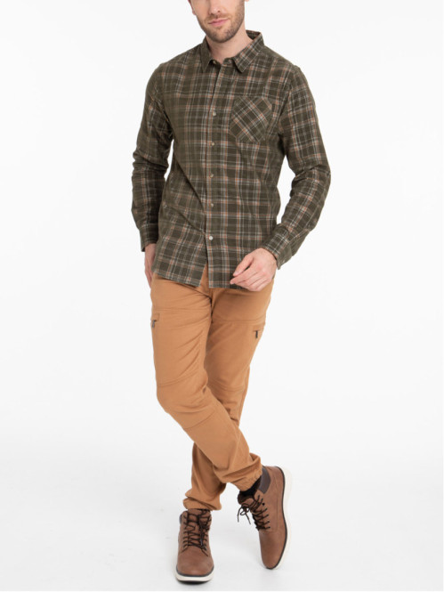 Chemise en velours kaki quite homme