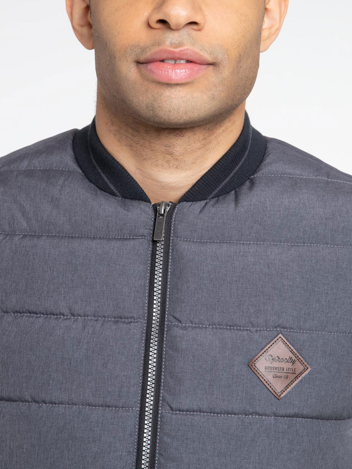 Doudoune gris chiné sans manches homme Doudoune gris chiné sans manches homme