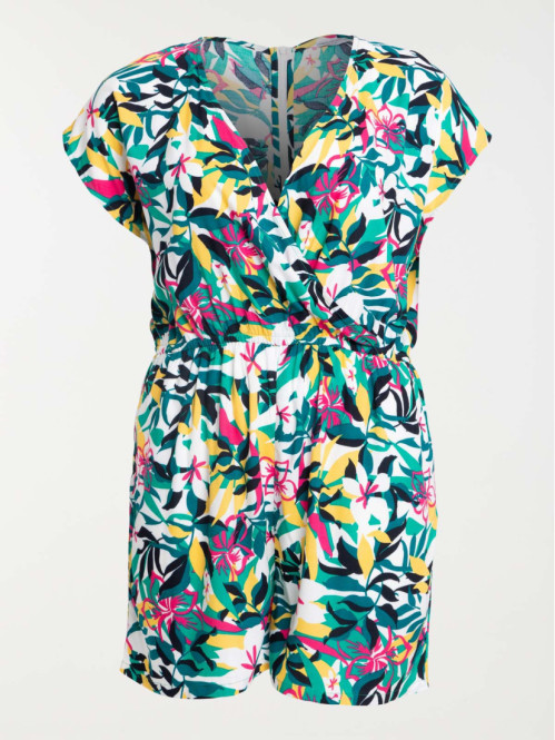 Combishort floral grande taille femme
