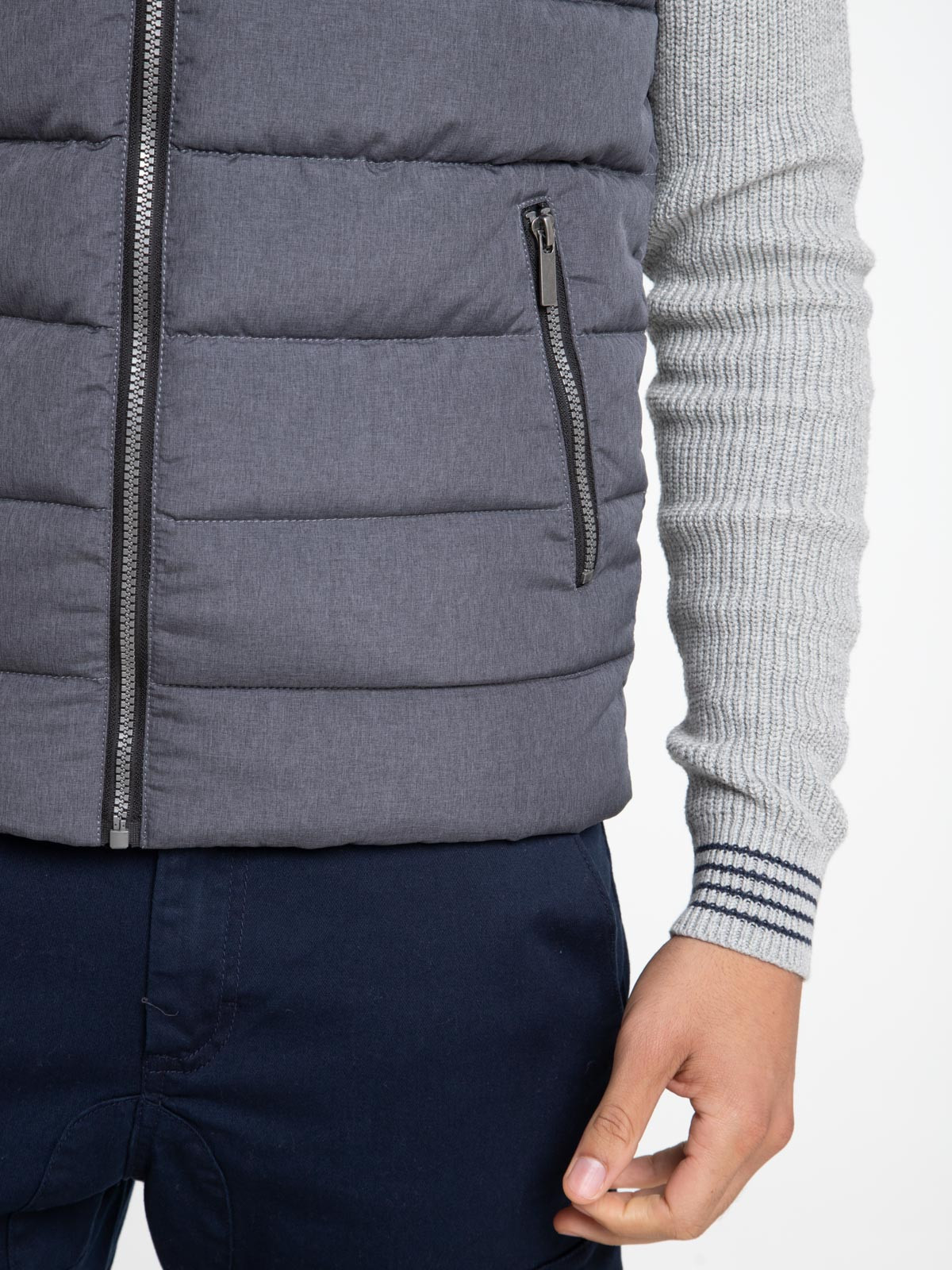 Doudoune gris chiné sans manches homme Doudoune gris chiné sans manches homme