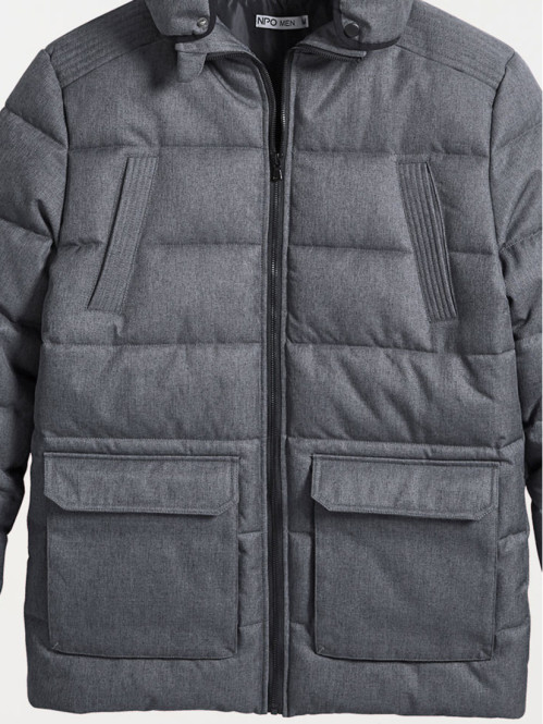 Parka gris chiné homme