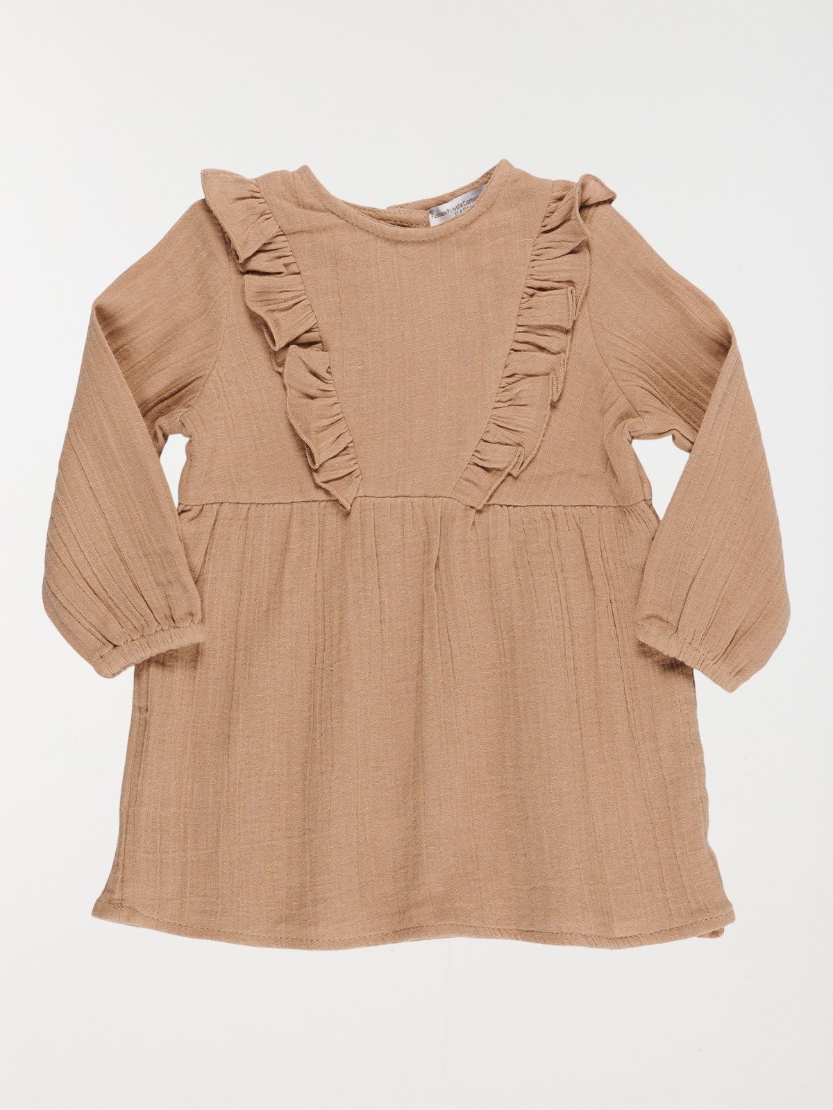 Robe volant taupe fille (6-36M)
