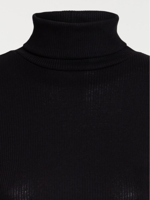 T-shirt col roulé noir femme