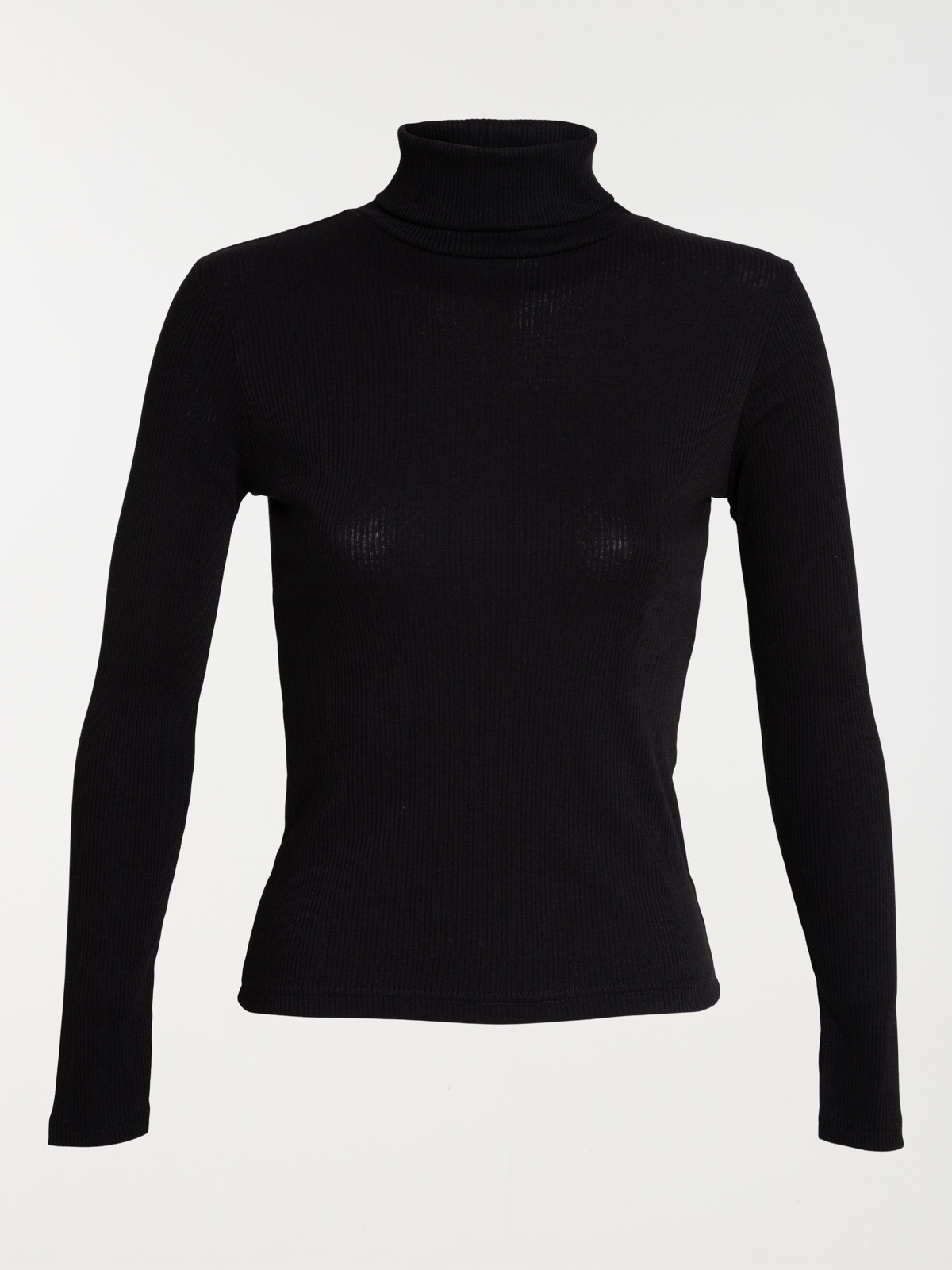T-shirt col roulé noir femme