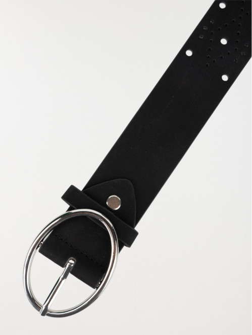 Ceinture ajourée noire femme