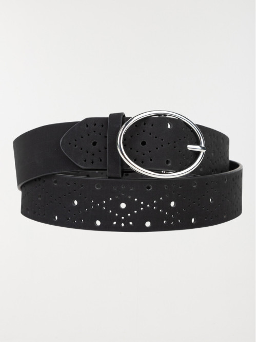 Ceinture ajourée noire femme