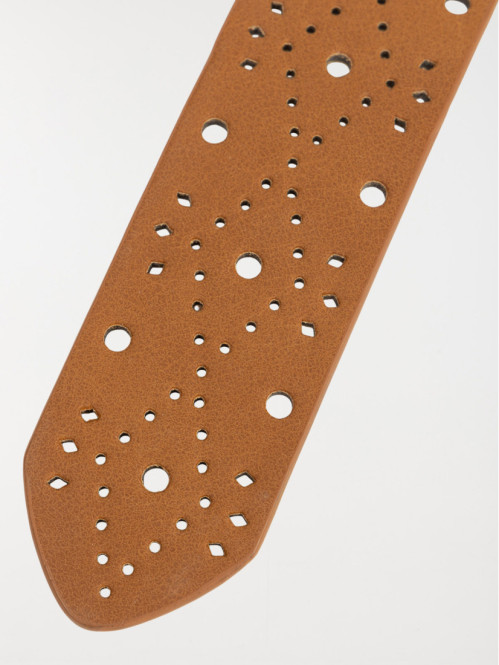 Ceinture ajourée camel femme
