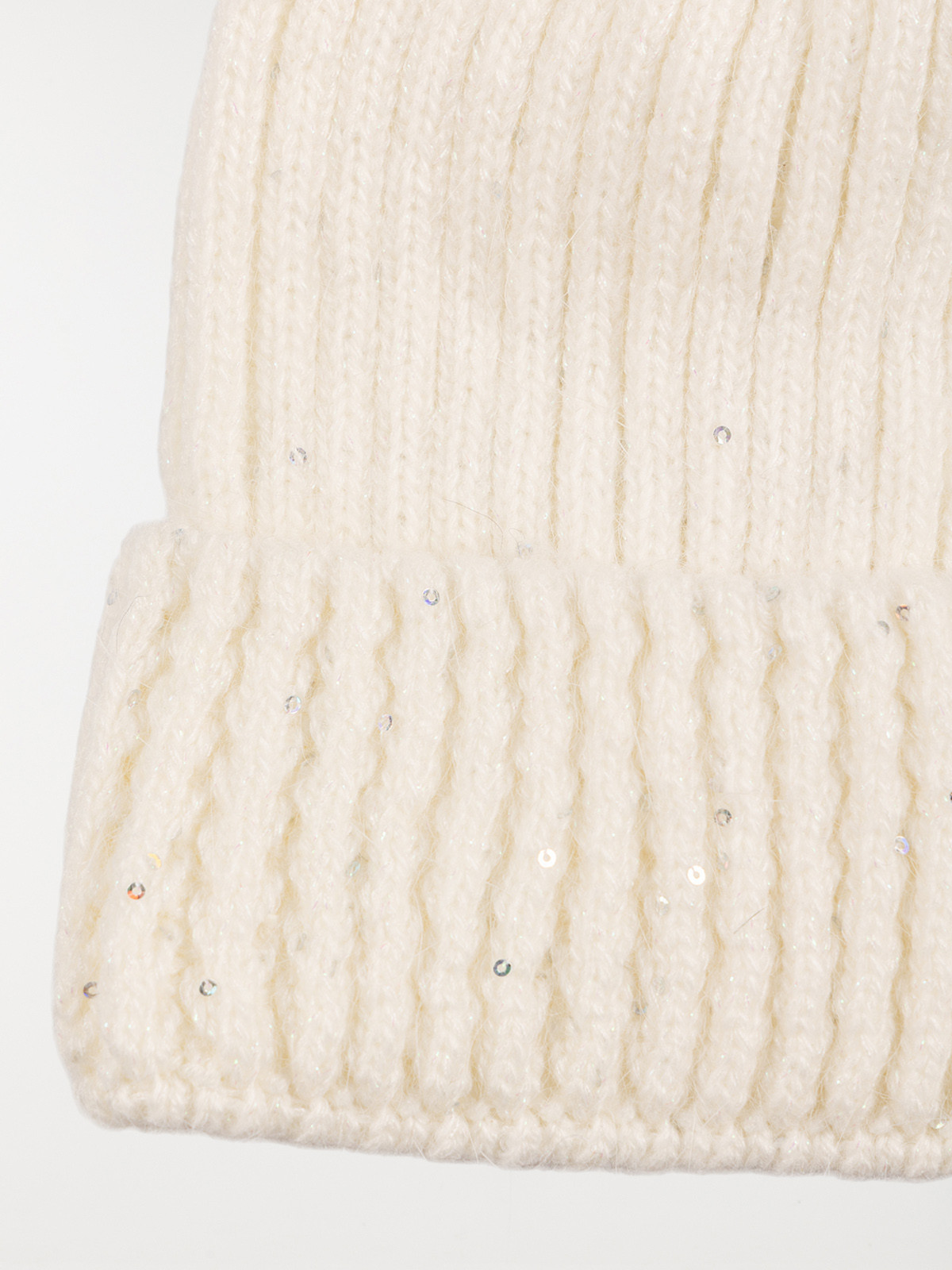 Bonnet fille écru pompon