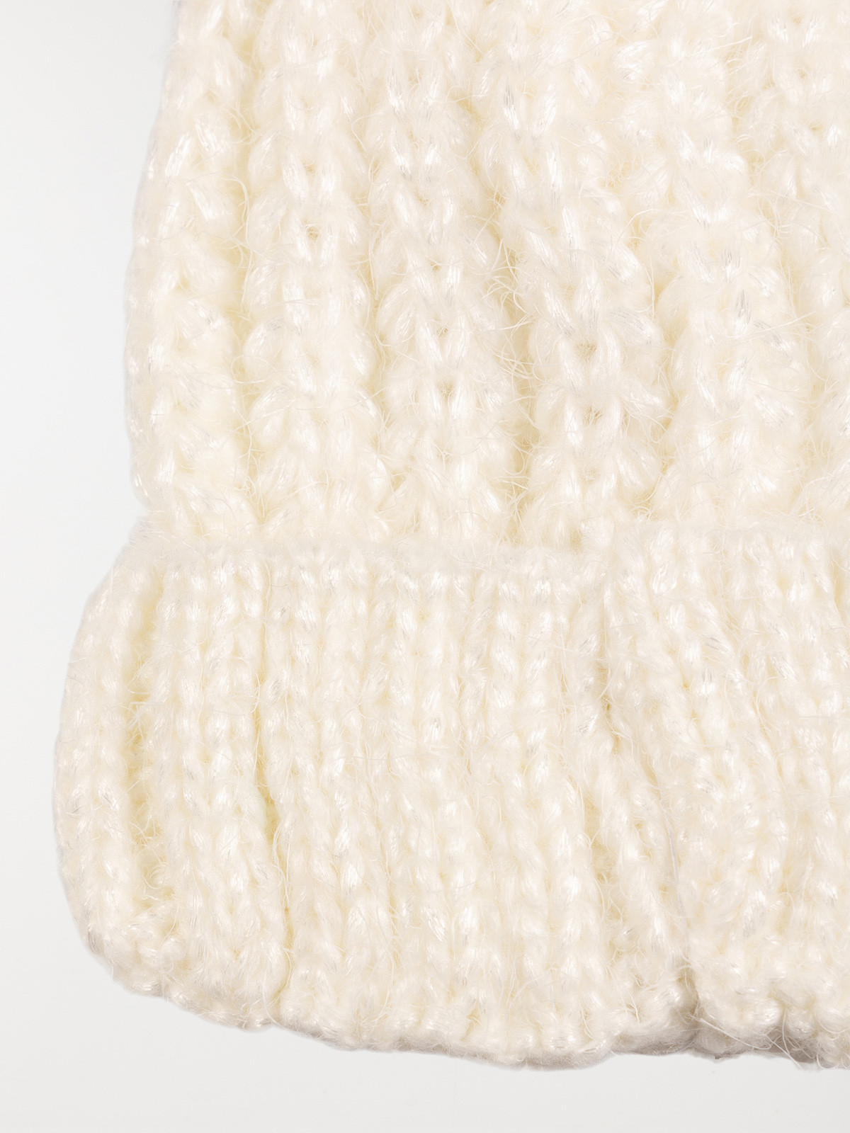 Bonnet pompon écru fille Bonnet pompon écru fille