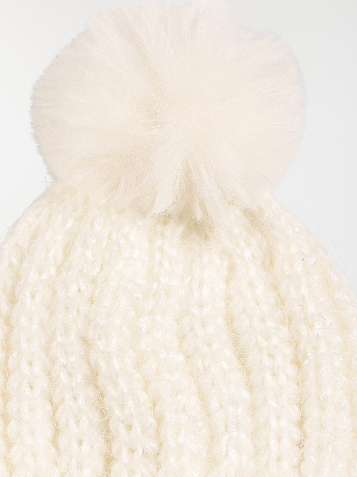 Bonnet pompon écru fille Bonnet pompon écru fille