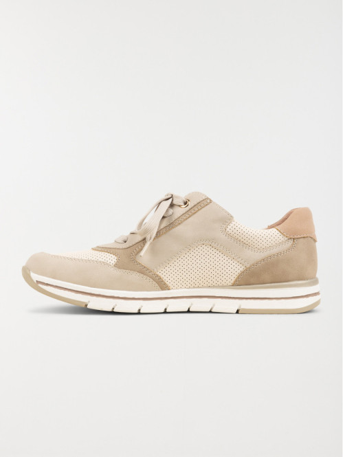 Basket beige zippe femme...