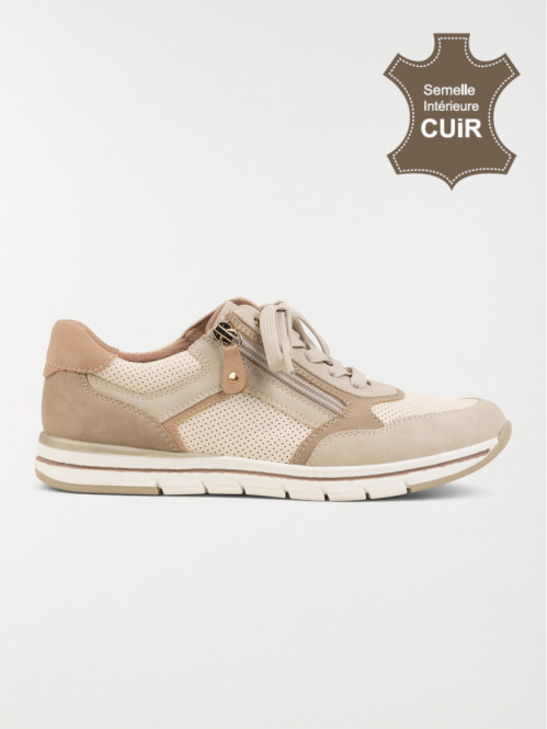 Basket beige zippe femme (36-41)