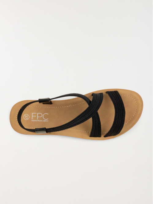 Sandale plate noire femme...