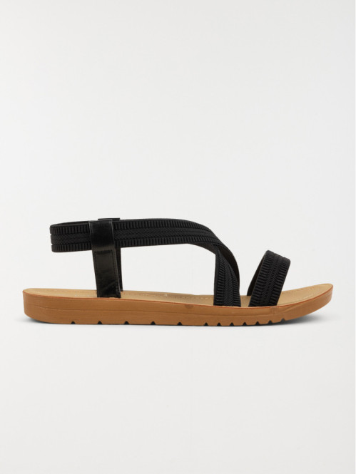 Sandale plate noire femme (36-41)