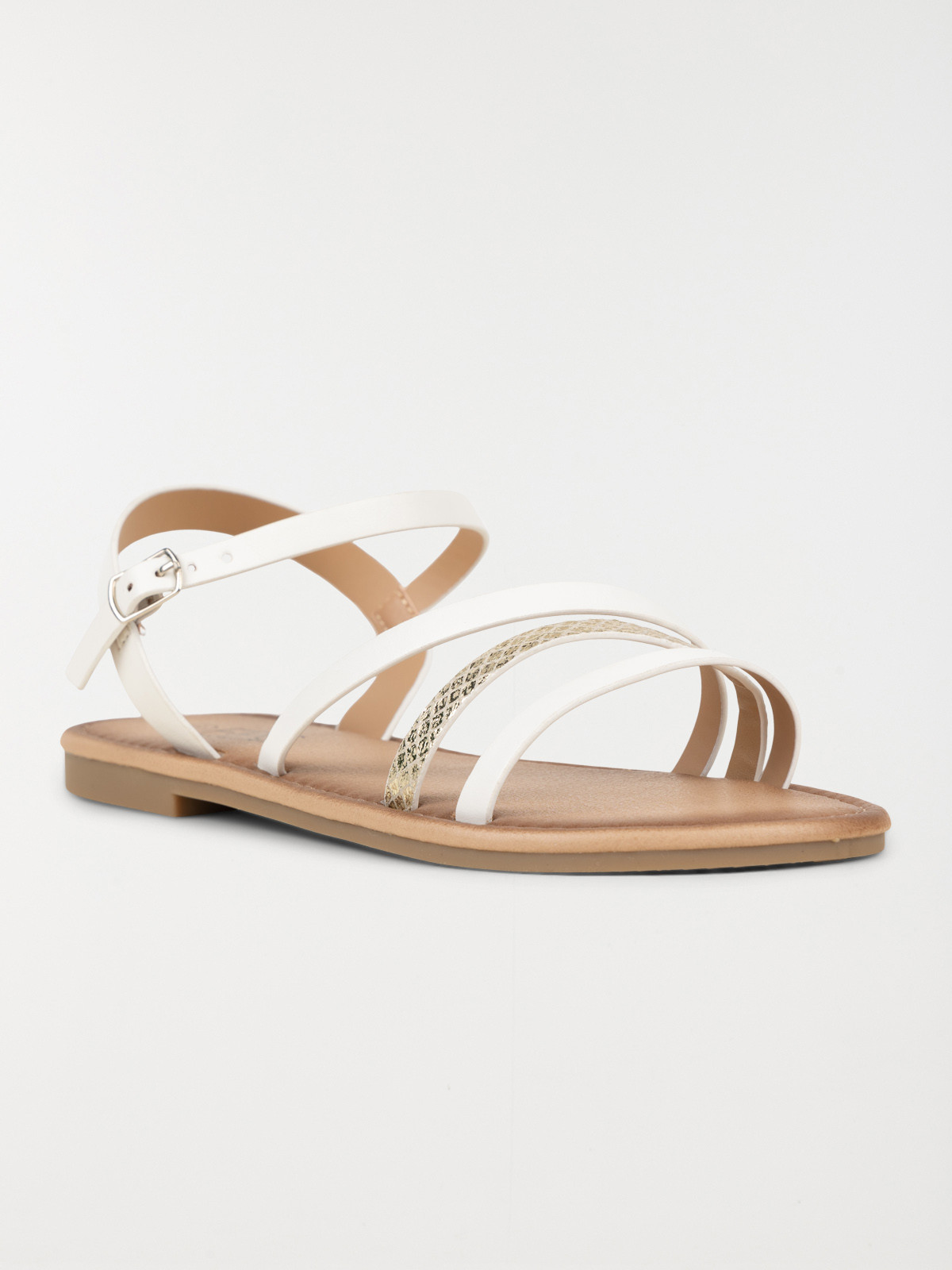 Sandales plates blanches femme (36-41)