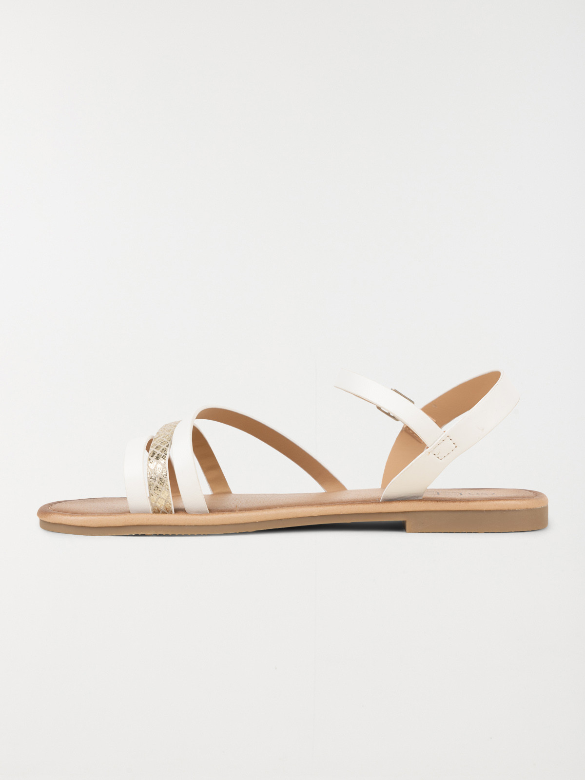 Sandales plates blanches femme (36-41)