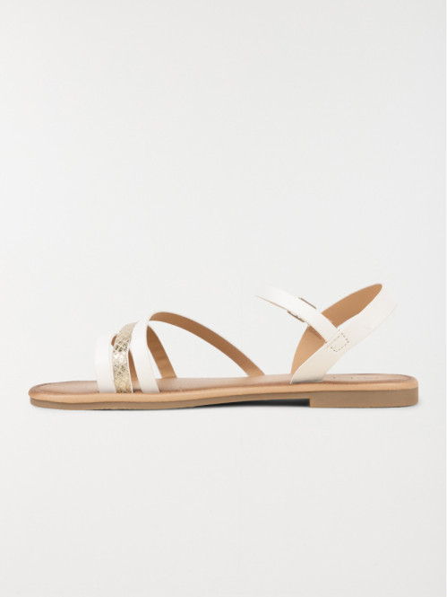 Sandales plates blanches femme (36-41)