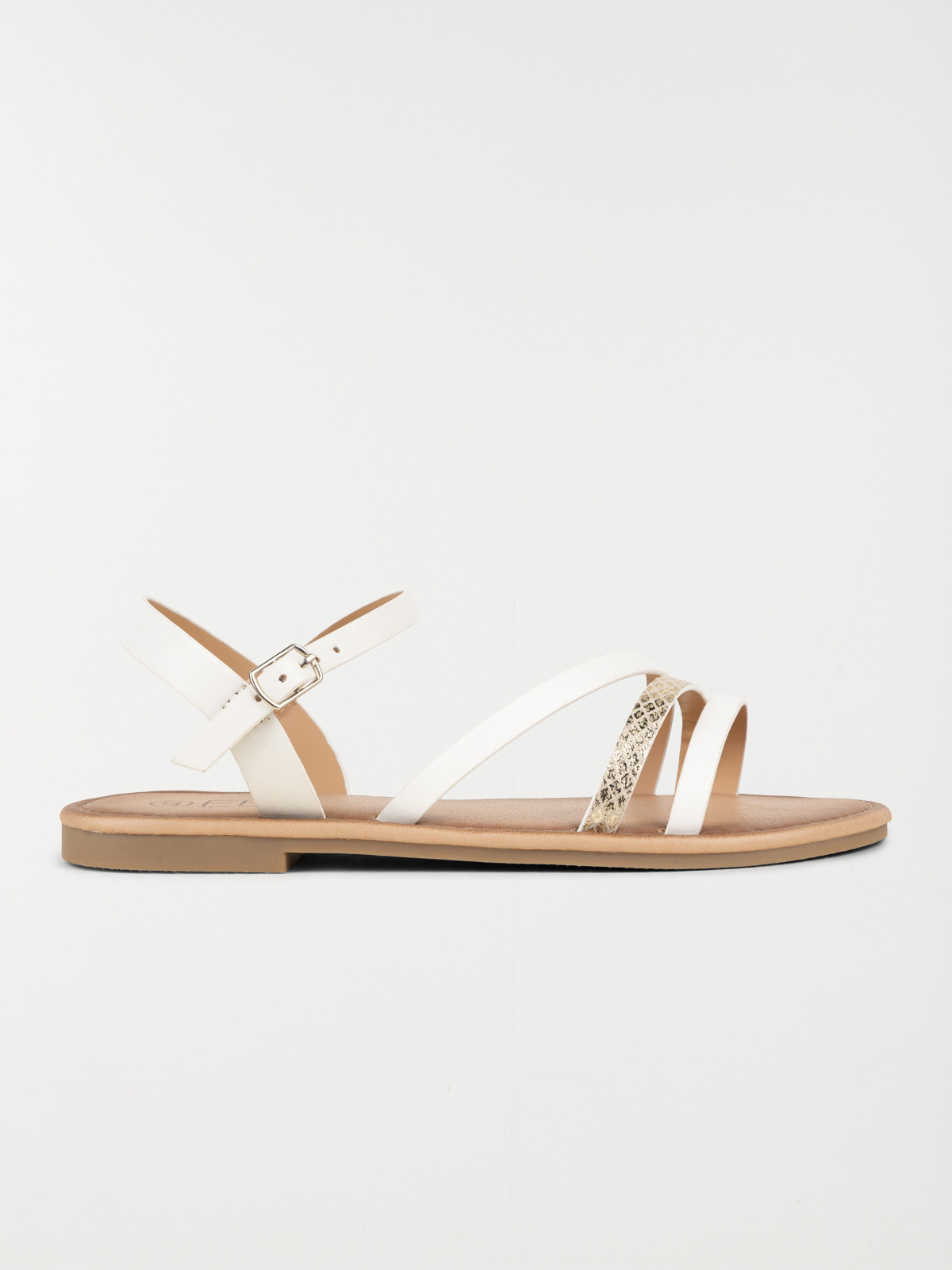 Sandales plates blanches femme (36-41)