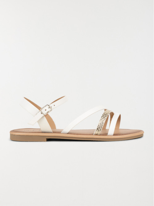 Sandales plates blanches femme (36-41)