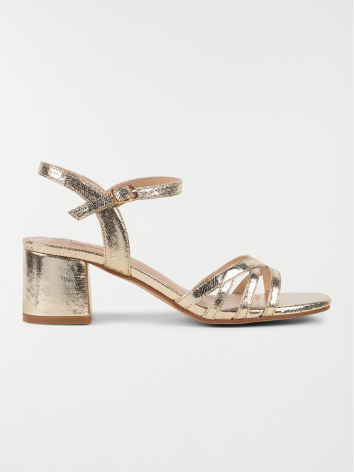 Sandales à talons dorées femme (36-41)
