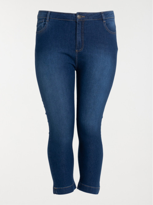 Pantacourt jean grande taille femme
