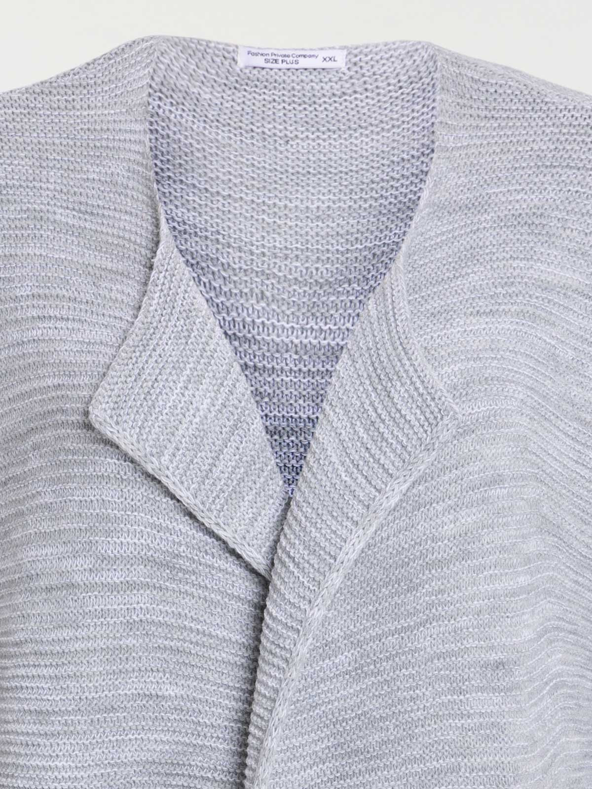 Gilet long gris grande taille femme