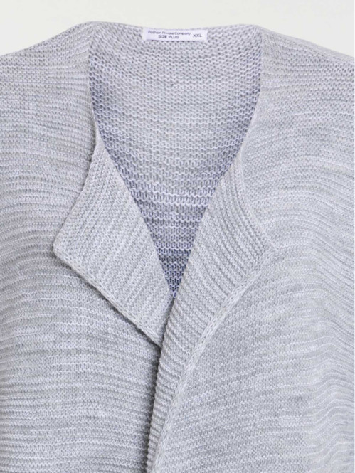 Gilet long gris grande taille femme Gilet long gris grande taille femme