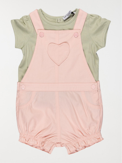 Ensemble t-shirt/salopette fille (3-24M)