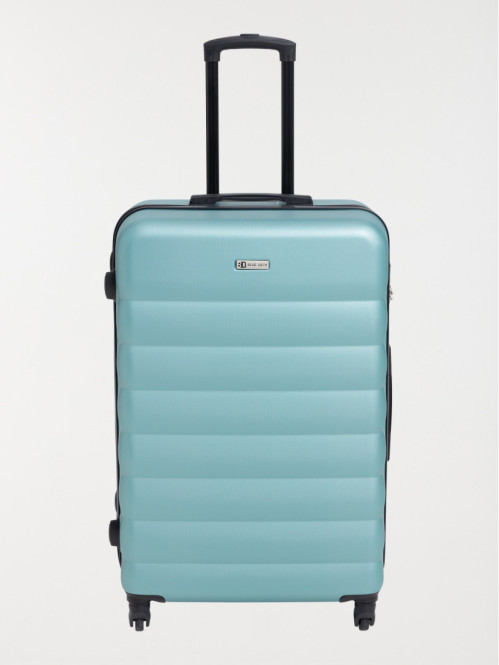 Valise rigide verte à roulettes