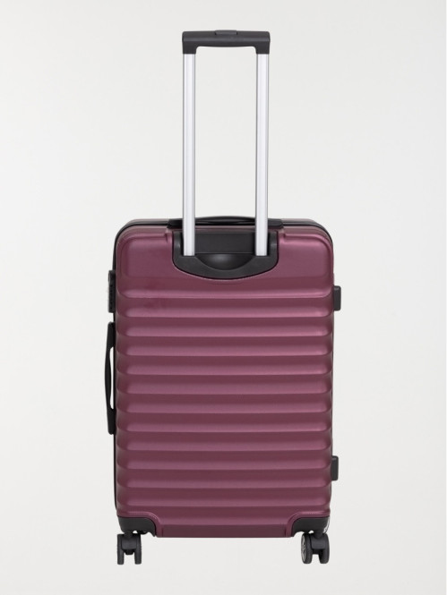 Valise rigide à roulettes rose