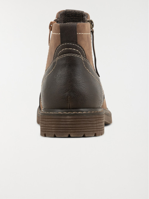 Boots zippées marrons homme...