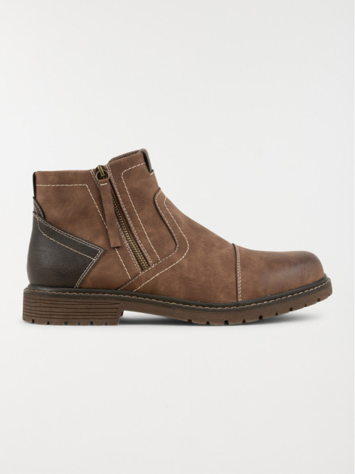 Boots zippées marrons homme (40-45)